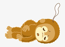 猴子素描卡通 痛苦的小猴子免抠