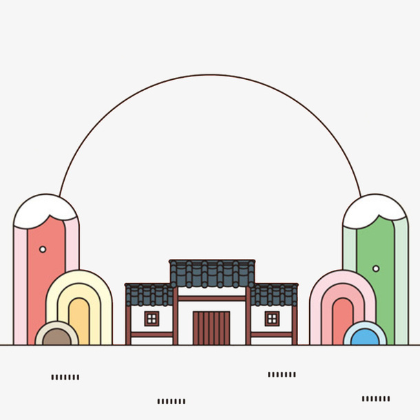 卡通古代建筑免抠图免抠