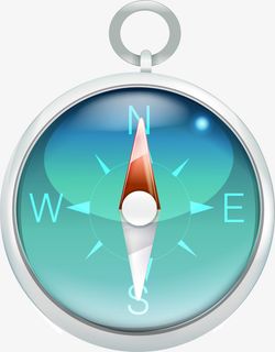 手绘彩色卡通指南针免抠