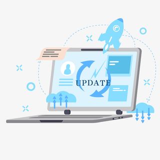 扁平科技电脑更新标识免抠