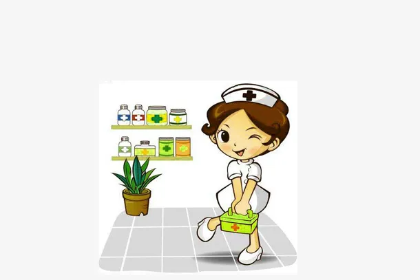 女护士预防传染病漫画免抠