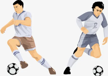 踢足球的足球运动员免抠