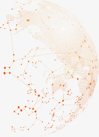 橙色晶格板块图免抠