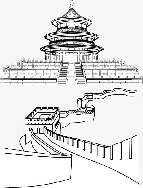 天坛长城免抠
