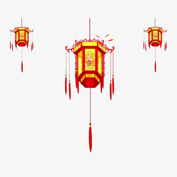 古风排布灯笼免抠