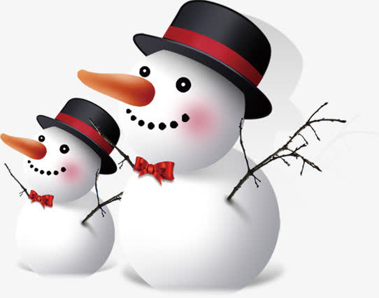 手绘圣诞节冬季雪人免抠