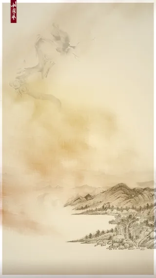 中国风水墨画H5背景psd分层源文件下载高清