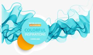 手绘蓝色晕染字母图案免抠