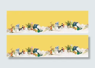 纯色背景黄色不规则元素高清背景