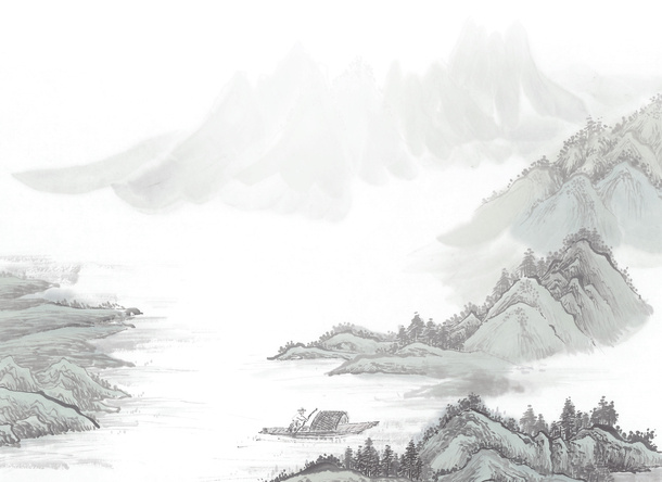 水墨画山水免抠
