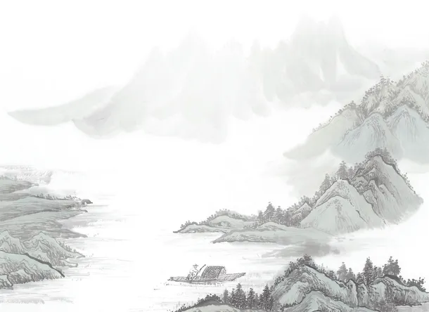水墨画山水免抠