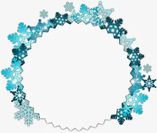 雪花圆圈标签免抠