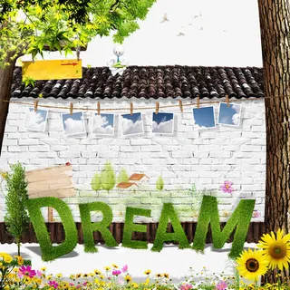 立体字体与墙壁免抠