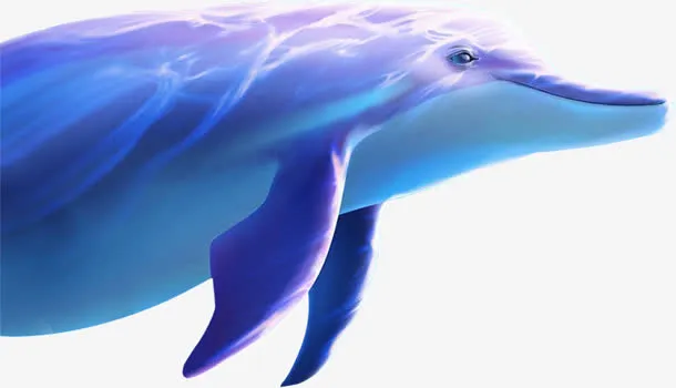 海豚蓝色海豚游动的海豚免抠