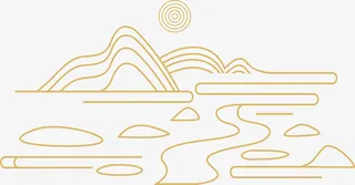 矢量中式山纹祥云纹中国风山水装饰线图片4免抠