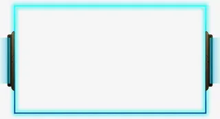 蓝色光效边框装饰免抠