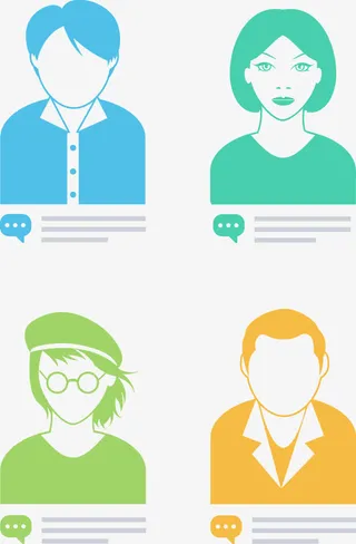 商务人员资料矢量图免抠