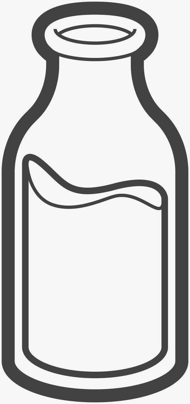 手绘酸奶瓶免抠