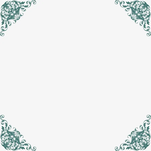 绿色花藤框架免抠