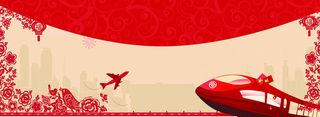 新年回家扁平红色海报banner背景高清