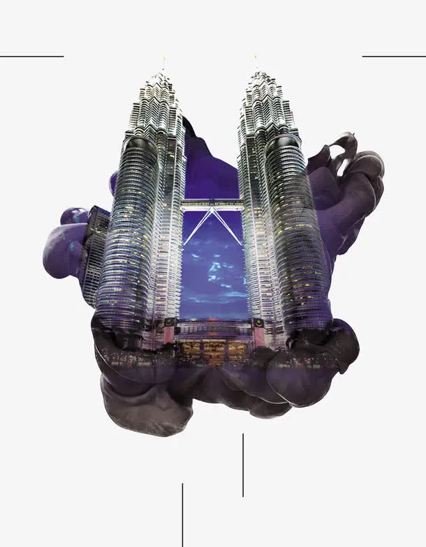 摩天大楼现代都市地产广告背景