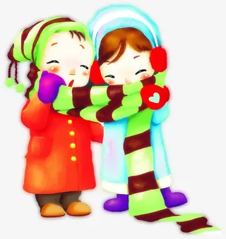 冬季情侣吊旗图片免抠