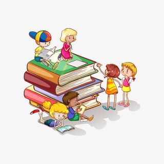 创意公益捐书手绘插画素材免抠