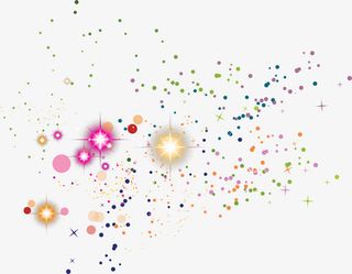 七彩梦幻光芒免抠