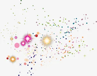 七彩梦幻光芒免抠