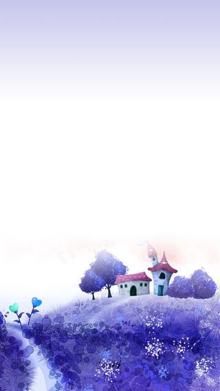 紫色渐变手绘插画渐变浪漫背景素材高清