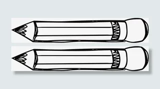 矢量手绘学习用品带橡皮擦的铅笔免抠