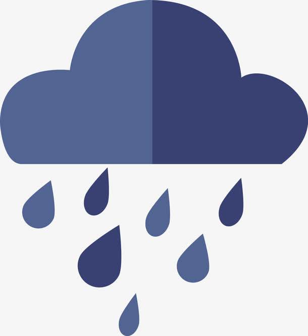 扁平化蓝色雨水图标免抠