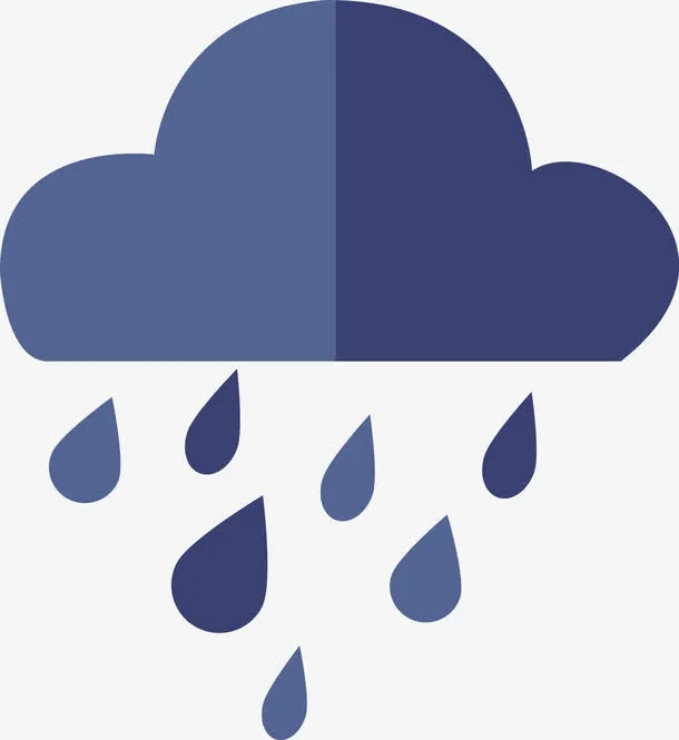 扁平化蓝色雨水图标免抠