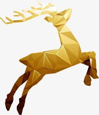 金色闪耀麋鹿免抠