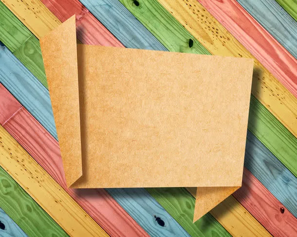 木纹背景与折纸对话框标签