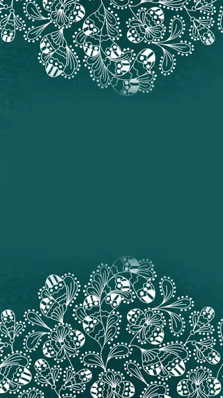 蓝绿色白色花纹H5背景高清