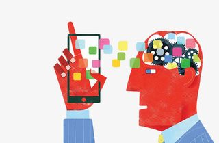 手绘拔号插画免抠