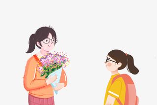 教师节老师收到鲜花免抠