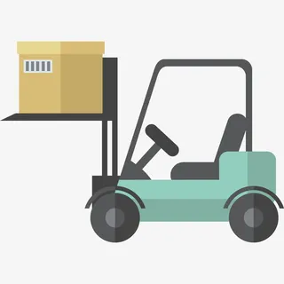 物流叉车叉货示意图图标免抠