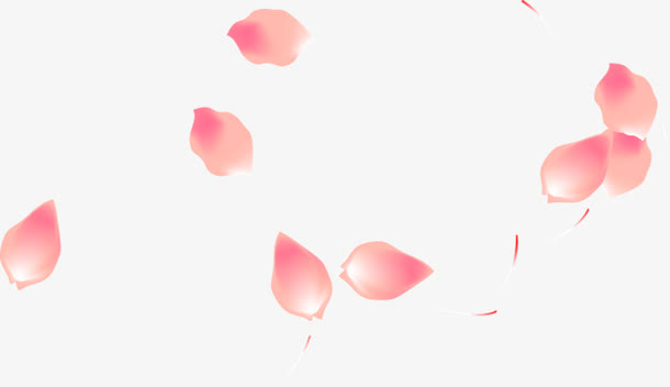 扁平创意合成效果红色的花瓣形状免抠
