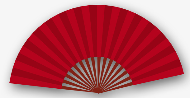 红色折扇古风中国风免抠