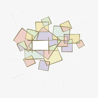 彩色方形素雅元素免抠