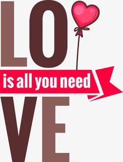 手绘红色爱心气球免抠