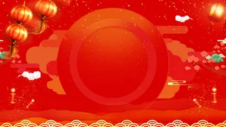 红色喜庆回家过大年新春促销海报背景素材高清