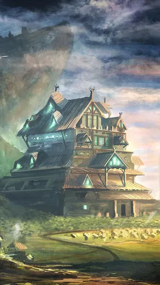 环境渲染效果天空房子光效免抠