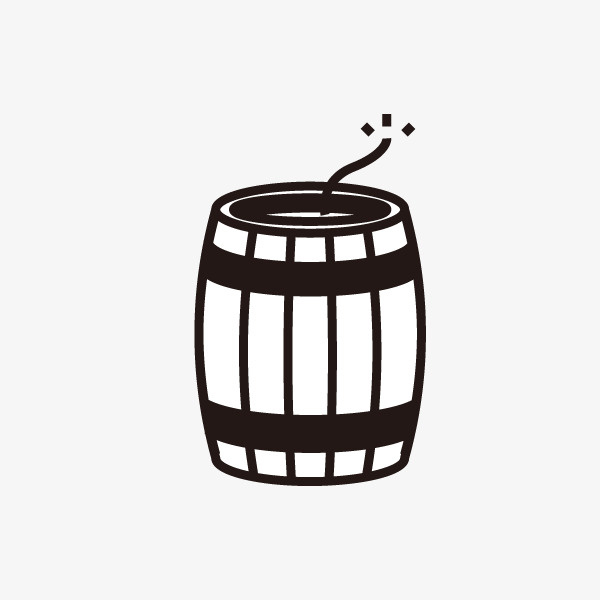 黑色手绘拆迁炸药桶免抠
