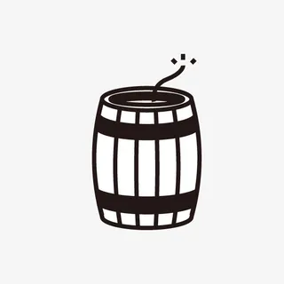 黑色手绘拆迁炸药桶免抠