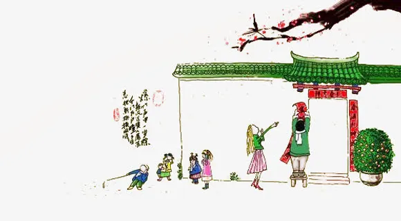 春节放假通知底纹免抠