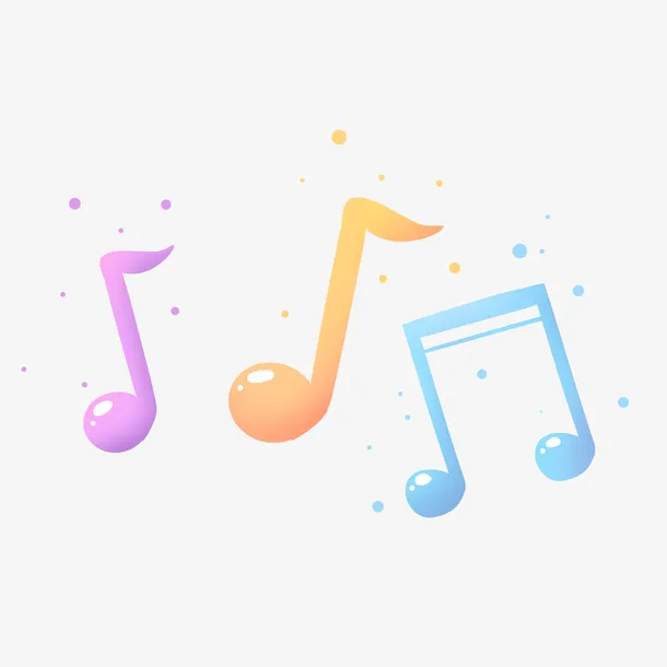 可爱彩色六一儿童节装饰音符免抠