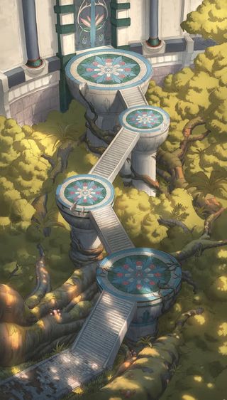 手绘炫舞场景插画免抠